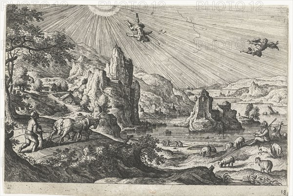 Fall of Icarus, Hans Bol, Anonymous, c. 1550 - c. 1650