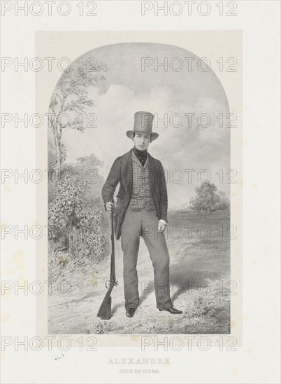 Portrait of Alexander I, Prince of the Netherlands, Carel Frederik Curtenius Bentinck, Jan Dam Steuerwald, 1850 - 1869