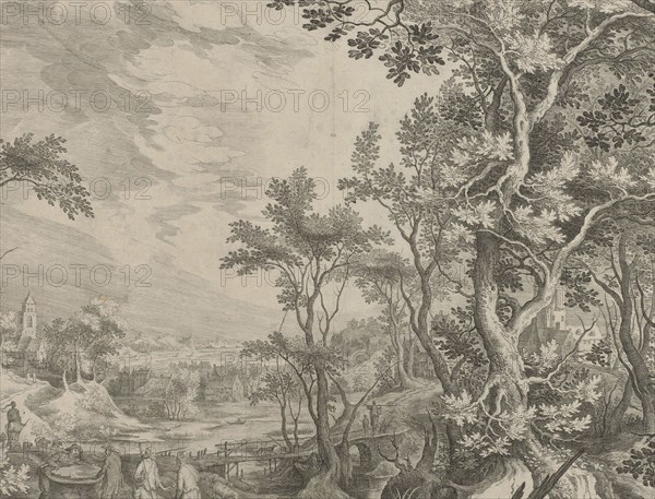Jacob rotates the stone pit, Claes Jansz. Visscher (II), Nicolaes Visscher Jan van Londerseel (I), 1585 - 1625