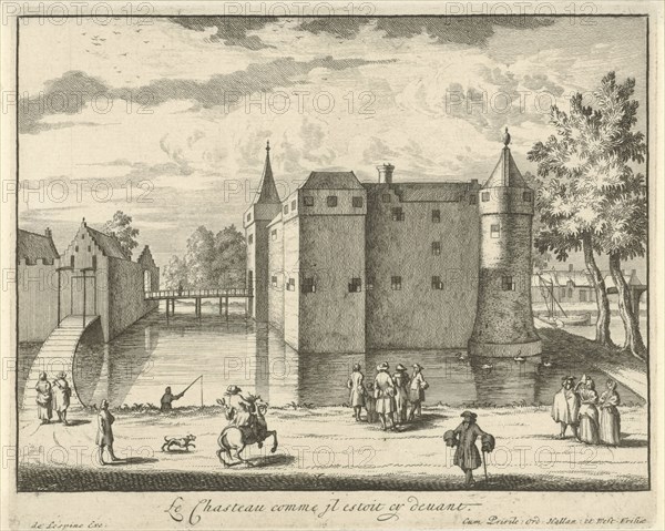 Castle Gunterstein as it was before, Breukelen, The Netherlands, Willem Swidde, Jaques Le Moine de l'Espine Joseph Mulder, 1680 - 1696
