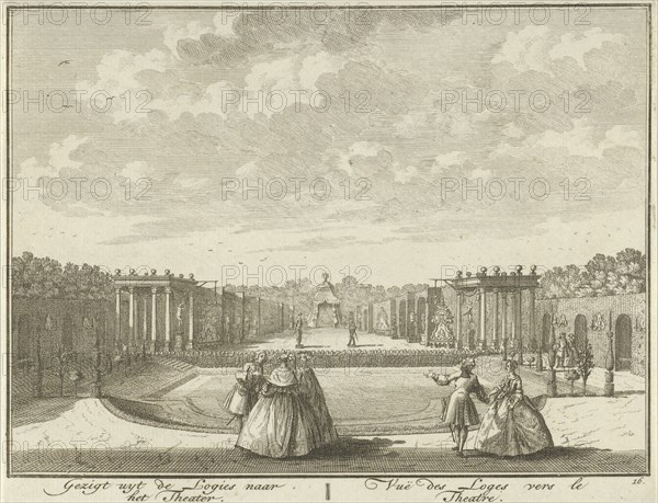 Open-air theater in the garden of House ter Meer in Maarssen, The Netherlands, Hendrik de Leth, c. 1740