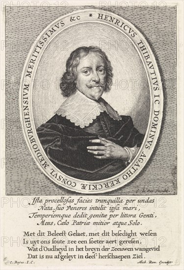 Portrait Of Hendrick Thibaut, Crispijn van de Passe (II), Cornelis Boey, Michiel Roman, in or after 1667 - 1670