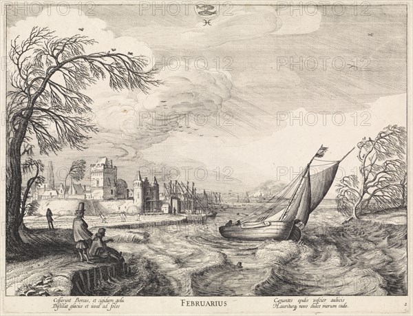 February, Jan van de Velde (II), Claes Jansz. Visscher (II), 1618