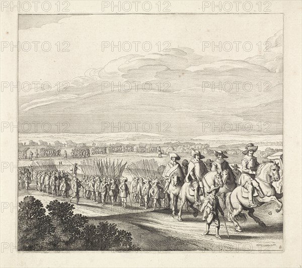 Exodus from the Spanish army from Maastricht, 1632, Plate 2, Jan van de Velde II, Jan Martszen Young, Claes Jansz. Visscher II, 1632