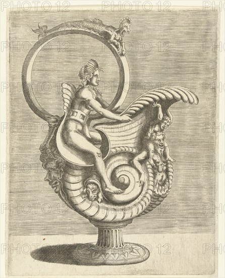 Jug in the shape of a snail shell, Balthazar van den Bos, Cornelis Floris (II), Hieronymus Cock, 1548