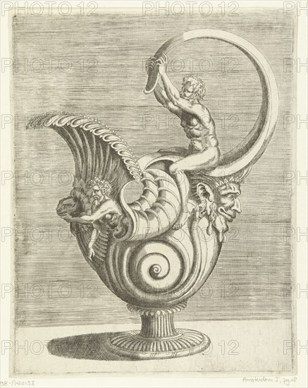 Jug in the form of a snail shell, Balthazar van den Bos, Cornelis Floris (II), Hieronymus Cock, 1548
