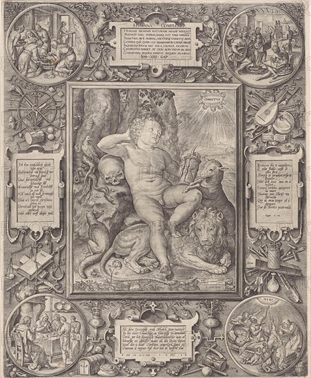 Allegorie on the complexity of the human, Johannes Wierix, Willem van Haecht (I), Godefried van Haecht, 1579