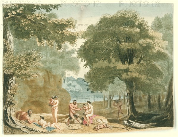 Nymphs and satyrs in a landscape, Martinus Berkenboom, c. 1650 - c. 1715