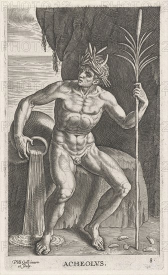 Sea God Achelous, Philips Galle, 1586