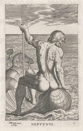 Sea God Neptune, Philips Galle, 1586