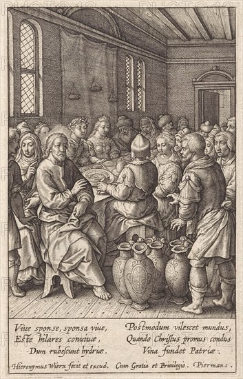 Wedding at Cana, Hieronymus Wierix, 1563 - before 1619
