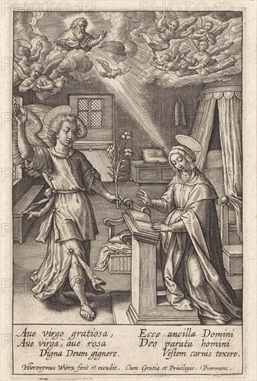 Annunciation, Hieronymus Wierix, 1563 - before 1619