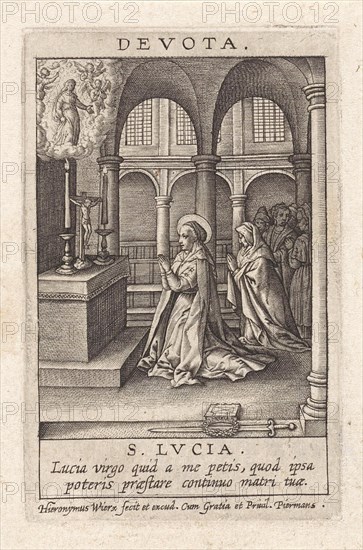 Virtue of devotees, Hieronymus Wierix, 1563 - before 1619