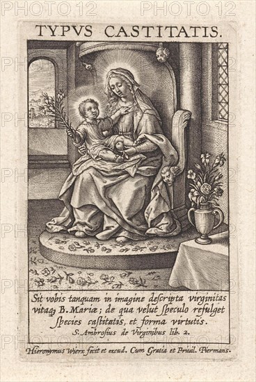 Mary with the Christ Child, Hieronymus Wierix, 1563 - before 1619