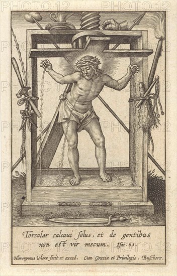 Christ in the winepress, Hieronymus Wierix, 1563 - before 1619