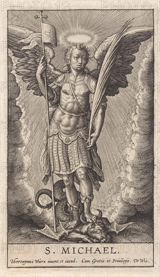 Archangel Michael, Anonymous, Hieronymus Wierix, de Wit, 1563 - before 1619