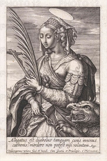 Saint Margaret of Antioch, Hieronymus Wierix, 1563 - before 1619