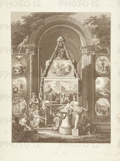 Temple of manners depicting the duties to God, Joannes Bemme, 1800 - 1841