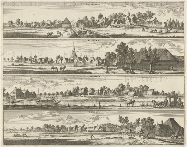 View Amstelveen, Locks, Sloterdijk and Osdorp, The Netherlands, Jan Luyken, Abraham Wolfgang, Johannes Janssonius van Waesberge II, 1693