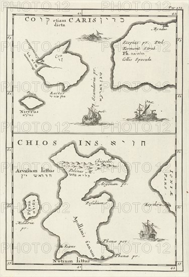 Maps of Kos and Chios, Jan Luyken, Cornelis Boutesteyn, Jordaan Luchtmans, 1692