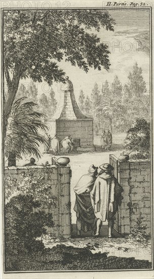 Tomb of St. George, the gatekeeper to Damascus, Jan Luyken, Charles Angot, 1689
