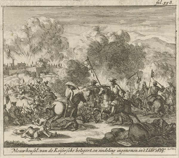 Siege and capture of NeuhÃ¤usel, 1685, Caspar Luyken, Jan Luyken, Jurriaen van Poolsum, 1689