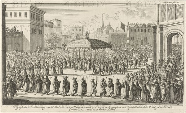 Coronation Procession of William III, 1689, Jan Luyken, Jan Claesz ten Hoorn, 1689