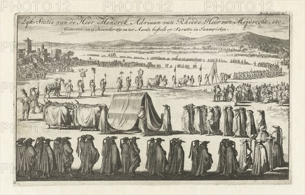 Burial of Hendrik Adriaan van Rheede tot Drakestein, 1692, Jan Luyken, 1692 - 1693