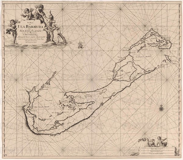Sea chart of Bermuda, Jan Luyken, Claes Jansz Voogt, Johannes van Keulen (I), 1684 - 1799