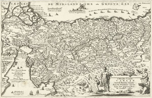Map of Canaan, Jan Luyken, Willem Goeree, 1682