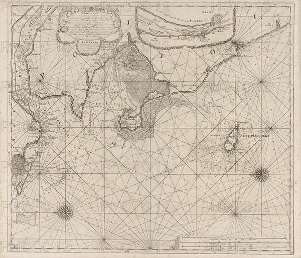 Sea chart of part of the coast of Brittany, Anonymous, Johannes van Keulen (I), unknown, 1681 - 1803