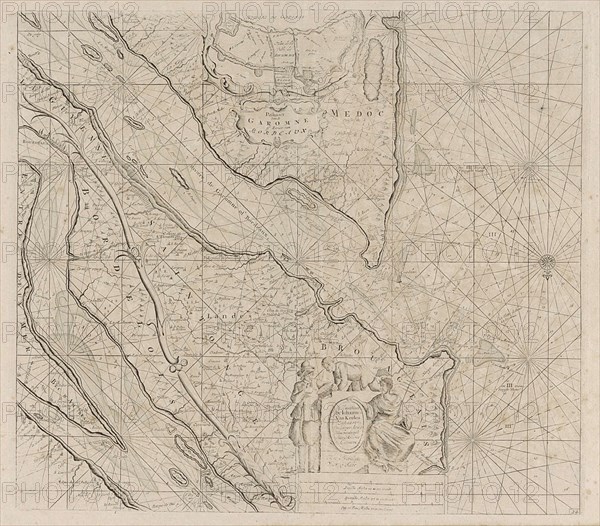 Sea chart of the River Gironde to Bordeaux, Anonymous, Johannes van Keulen (I), Johannes van Keulen (I), 1681 - 1803