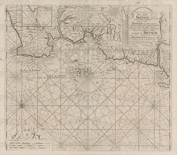 Sea chart of part of the south coast of Brittany, Anonymous, Johannes van Keulen (I), unknown, 1681 - 1803