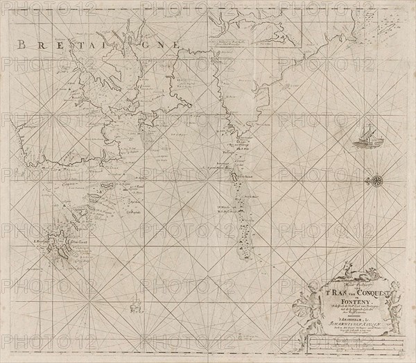 Map of the west coast of Brittany, Anonymous, Claes Jansz Voogt, Johannes van Keulen (I), 1681 - 1803