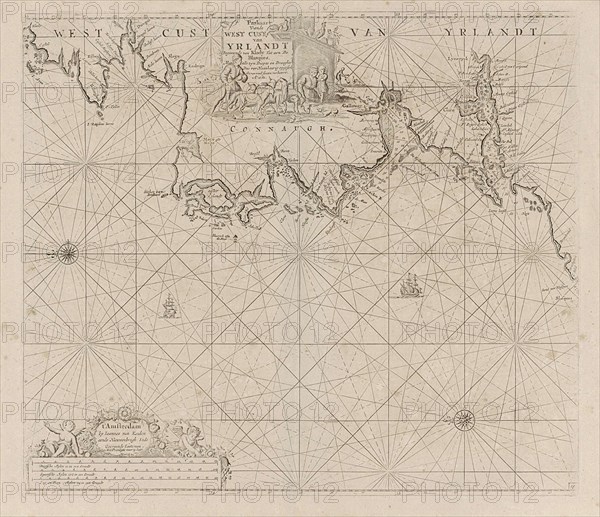 Sea chart of a portion of the west coast of Ireland, Jan Luyken, Anonymous, Johannes van Keulen (I), 1681 - 1803