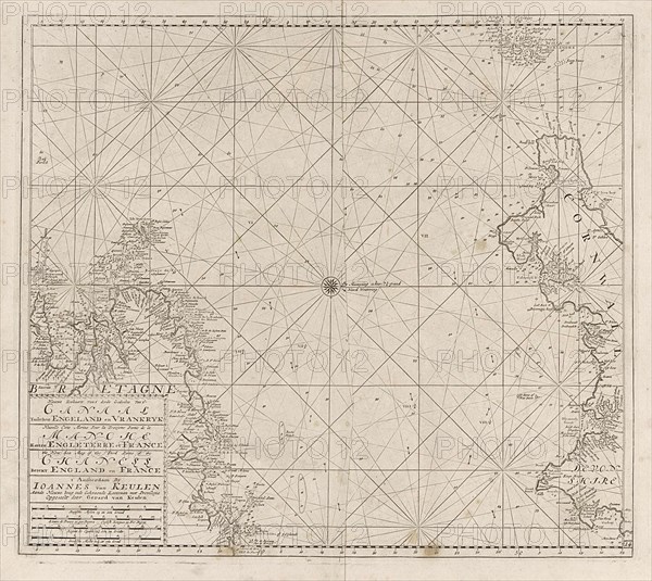 Sea chart of the Channel between England and France, Part 3, Anonymous, Johannes van Keulen (I), unknown, 1688 - 1803