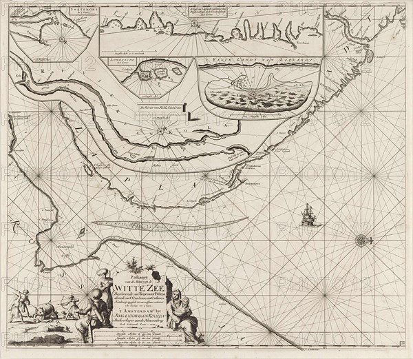 Sea chart of part of the coast of the Kola peninsula in Russia, Jan Luyken, Johannes van Keulen (I), unknown, 1681 - 1799