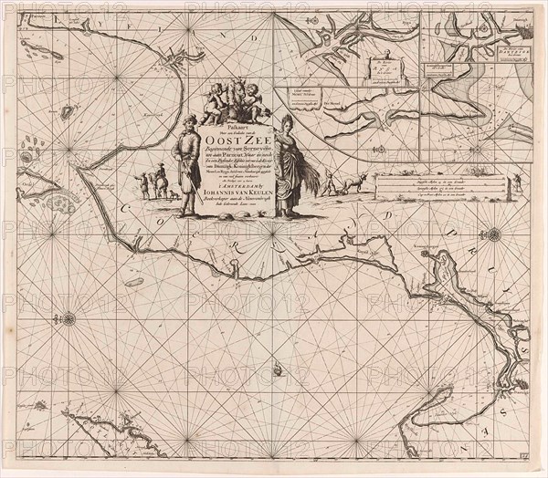 Sea chart of a portion of the Baltic coast of Poland and Latvia, Jan Luyken, Johannes van Keulen (I), unknown, 1681 - 1799