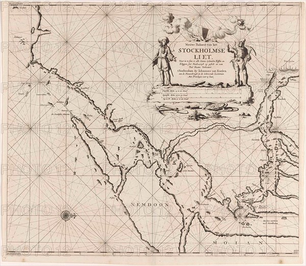 Map of the waters around Stockholm, Jan Luyken, Johannes van Keulen (I), unknown, 1681 - 1799