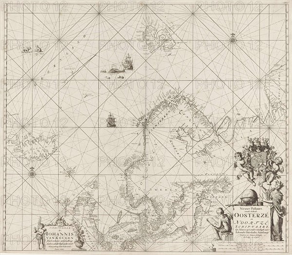 Sea chart of the Baltic and North Sea, Jan Luyken, Johannes van Keulen (I), unknown, 1681 - 1799