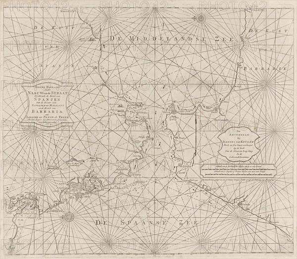 Sea chart of the Strait of Gibraltar, Anonymous, Johannes van Keulen (II), 1681 - 1803