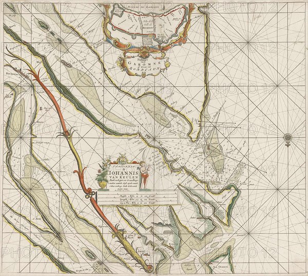 Sea chart of the Garonne, France, Johannes van Keulen I, unknown, 1682-1734