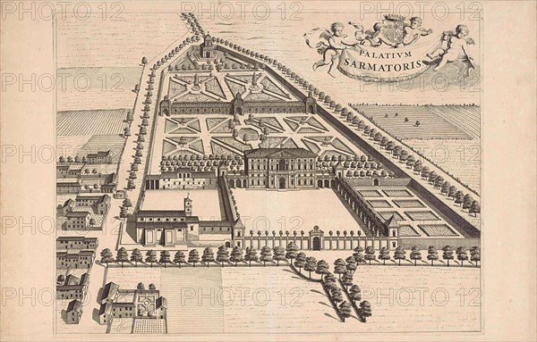 View of a country retreat, Jan Luyken, Caspar Luyken, 1725