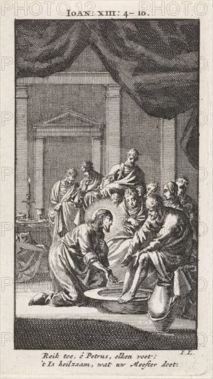 Foot Washing of Peter, Jan Luyken, wed. Pieter Arentsz & Cornelis van der Sys (II), 1712