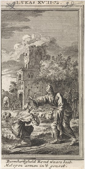 Return of the prodigal son, Jan Luyken, Anonymous, 1712