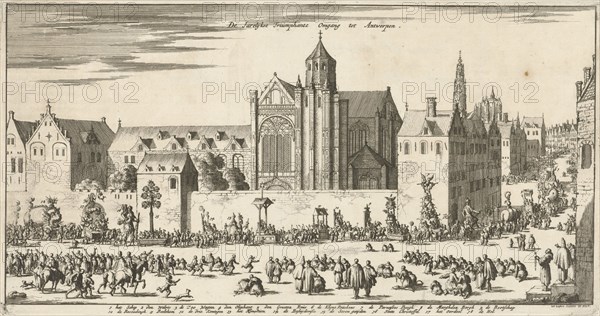 Annual procession in Antwerp, Belgium, ca. 1680-1681, Jan Luyken, 1682
