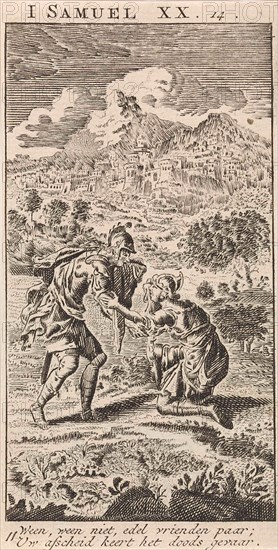 Farewell to David and Jonathan, Jan Luyken, Anonymous, 1712
