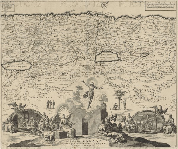 Country Map Canaan, Jan Luyken, Henri Desbordes, Pieter Mortier, 1707