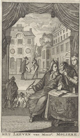 Title page for: The Life of Monsr Moliere, 1705, Caspar Luyken, Nicolaas ten Hoorn, 1705