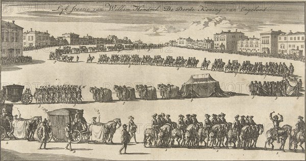 Burial of William III, 1702, Jan Luyken, 1702 - 1703